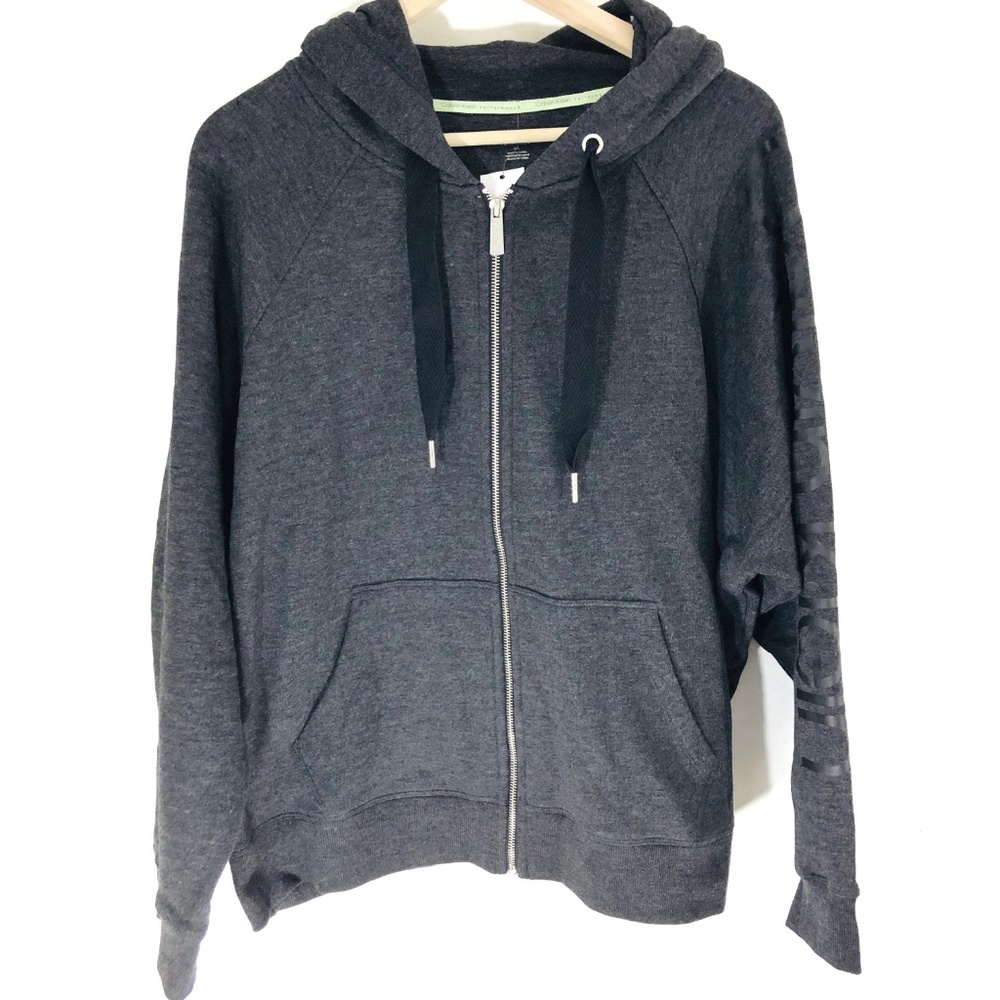 Calvin Klein | Charcoal Zip Hoodie Womens (R1514) - Picture 5 of 6